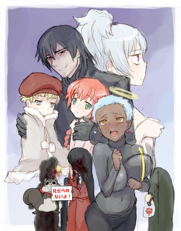 yin, hei, suou pavlichenko, july, petya, and 3 more (darker than black) drawn by judy_(artist)