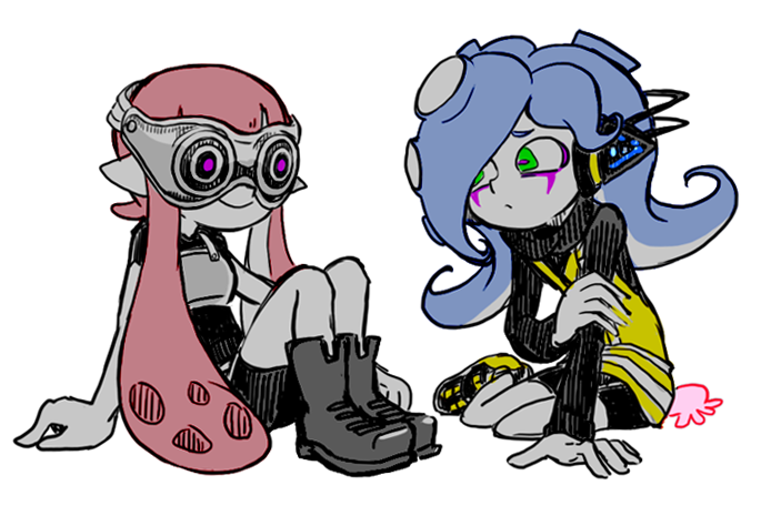 inkling player character, inkling girl, agent 3, and takozonesu (splatoon and 1 more) drawn by jyanbodon