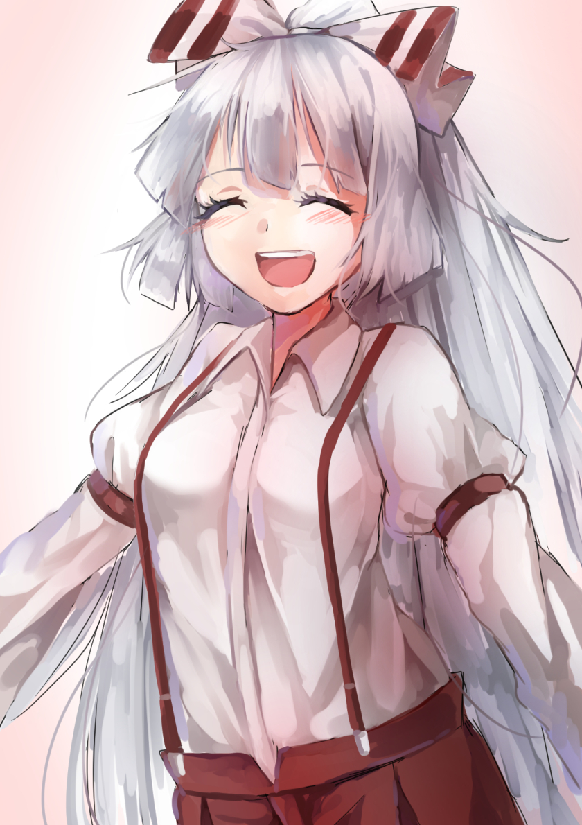 fujiwara no mokou (touhou) drawn by shiromoru_(yozakura_rety)