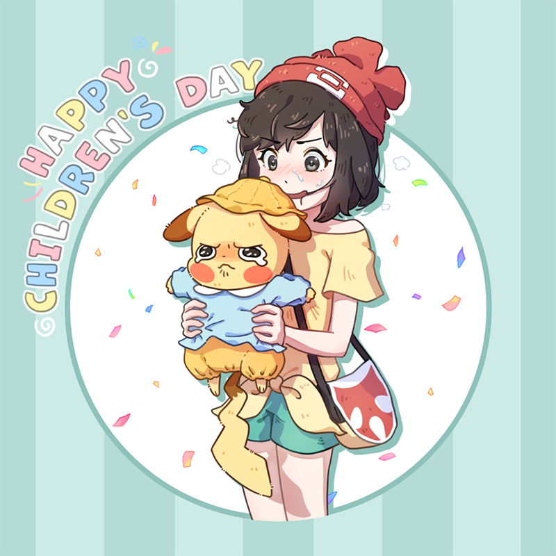 pikachu and selene (pokemon and 1 more) drawn by p.p_(operson_nangko)