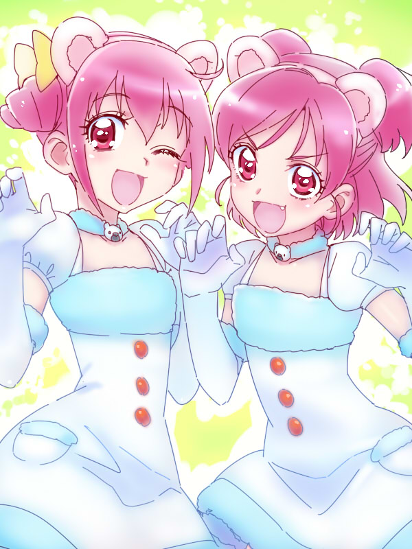 hoshizora miyuki and yumehara nozomi (precure and 2 more) drawn by tonbi