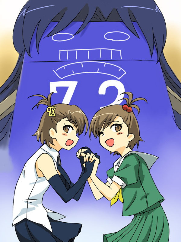 kisaragi chihaya, futami mami, futami ami, 98-tan, and 98se-tan (idolmaster and 2 more) drawn by michael_f91