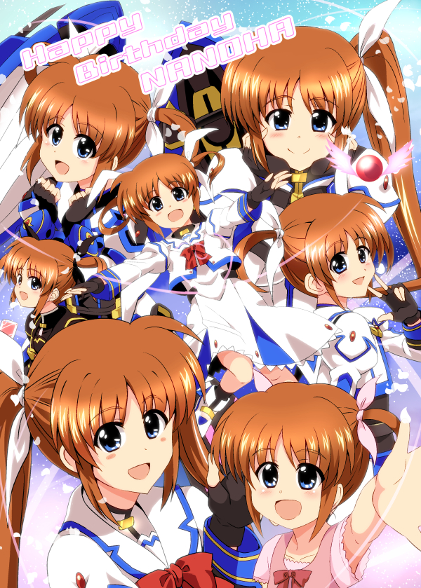 takamachi nanoha, raising heart, and fortress (lyrical nanoha and 6 more) drawn by azumaya_hironaru