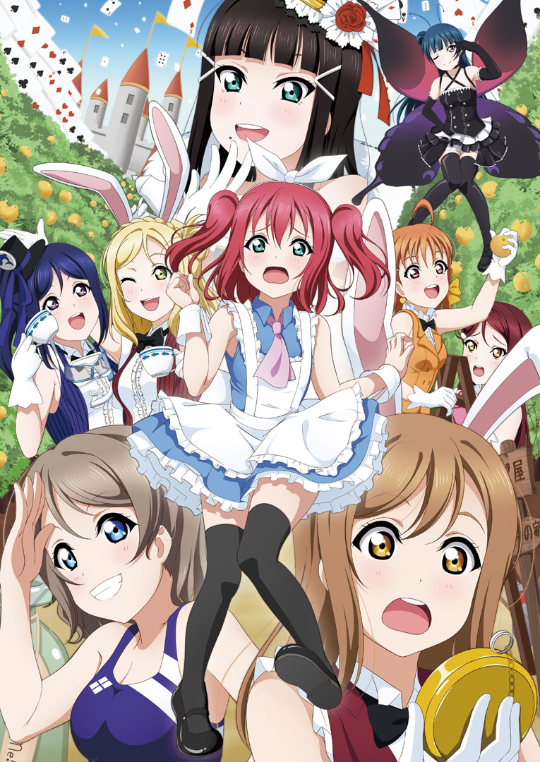 watanabe you, tsushima yoshiko, sakurauchi riko, takami chika, alice, and 5 more (love live! and 2 more) drawn by takamin_apaman