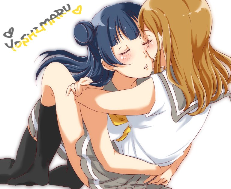 tsushima yoshiko and kunikida hanamaru (love live! and 1 more) drawn by vorupi