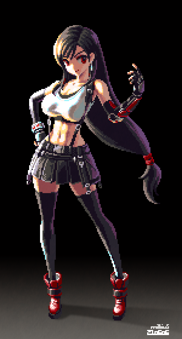 tifa lockhart (final fantasy and 2 more) drawn by mabius
