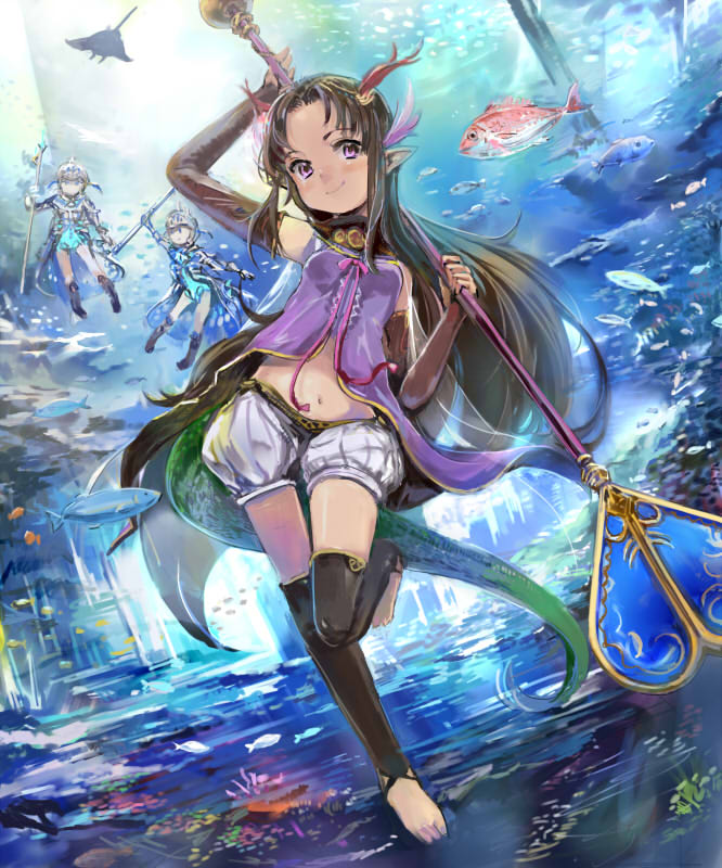 otohime's bodyguard and otohime (shadowverse) drawn by rhodomina