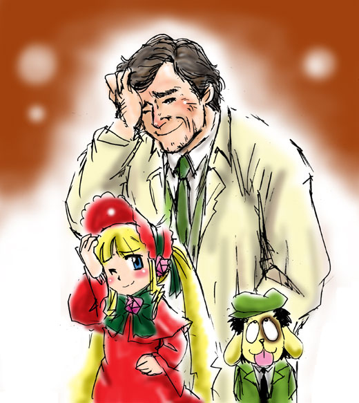 shinku, kunkun, and lieutenant columbo (rozen maiden and 1 more)