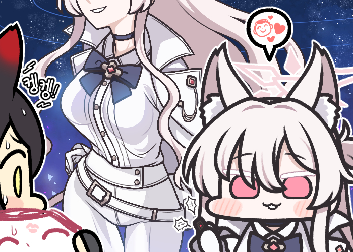 sensei, doodle sensei, wakamo, and akira (blue archive) drawn by jazz_jack