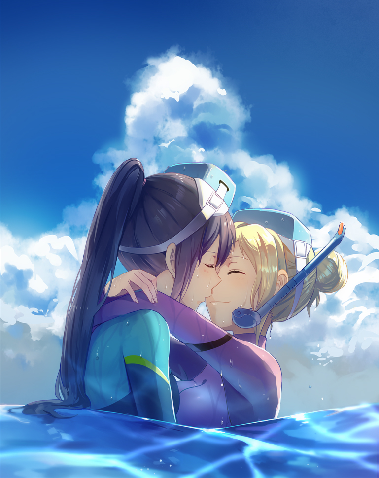 matsuura kanan and ohara mari (love live! and 1 more) drawn by usamin_(megumikira)
