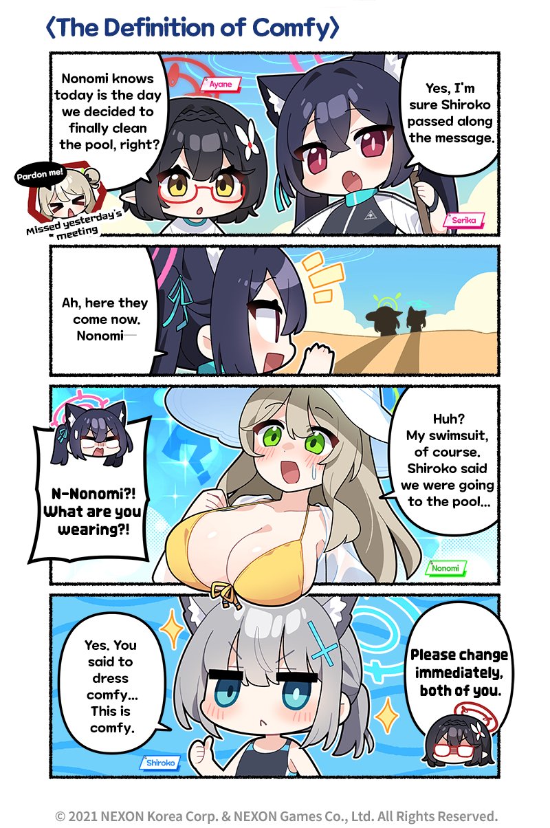 shiroko, nonomi, serika, and ayane (blue archive) drawn by donmin_h