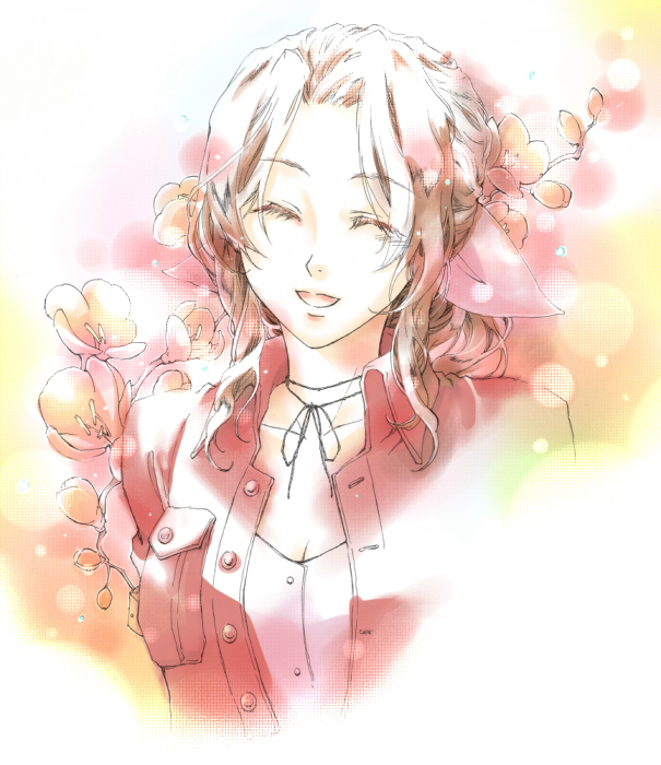 aerith gainsborough (final fantasy and 1 more) drawn by yoshinokakyu