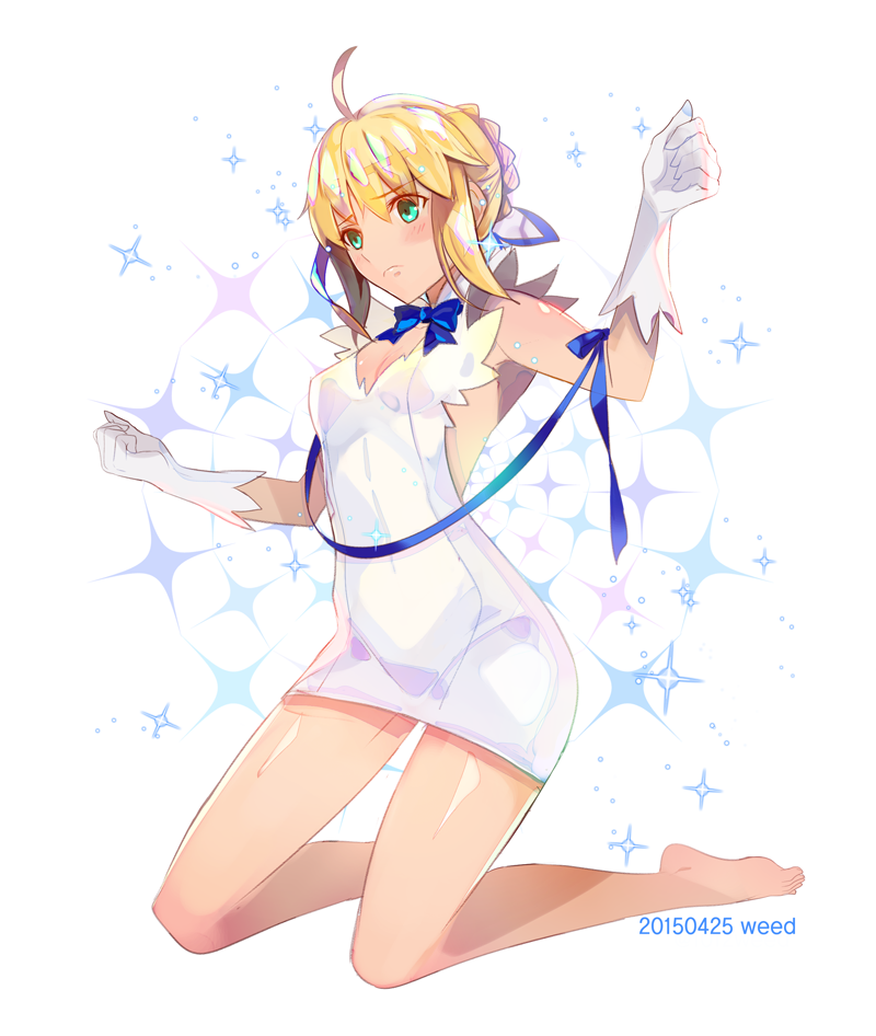 artoria pendragon, saber, and hestia (fate and 2 more) drawn by weed_(astarone)