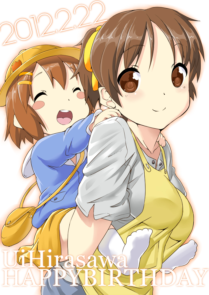 hirasawa yui and hirasawa ui (k-on!) drawn by ekakibito