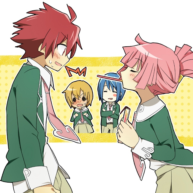tsunashi takuto, shindou sugata, agemaki wako, and you mizuno (star driver) drawn by shacttainw