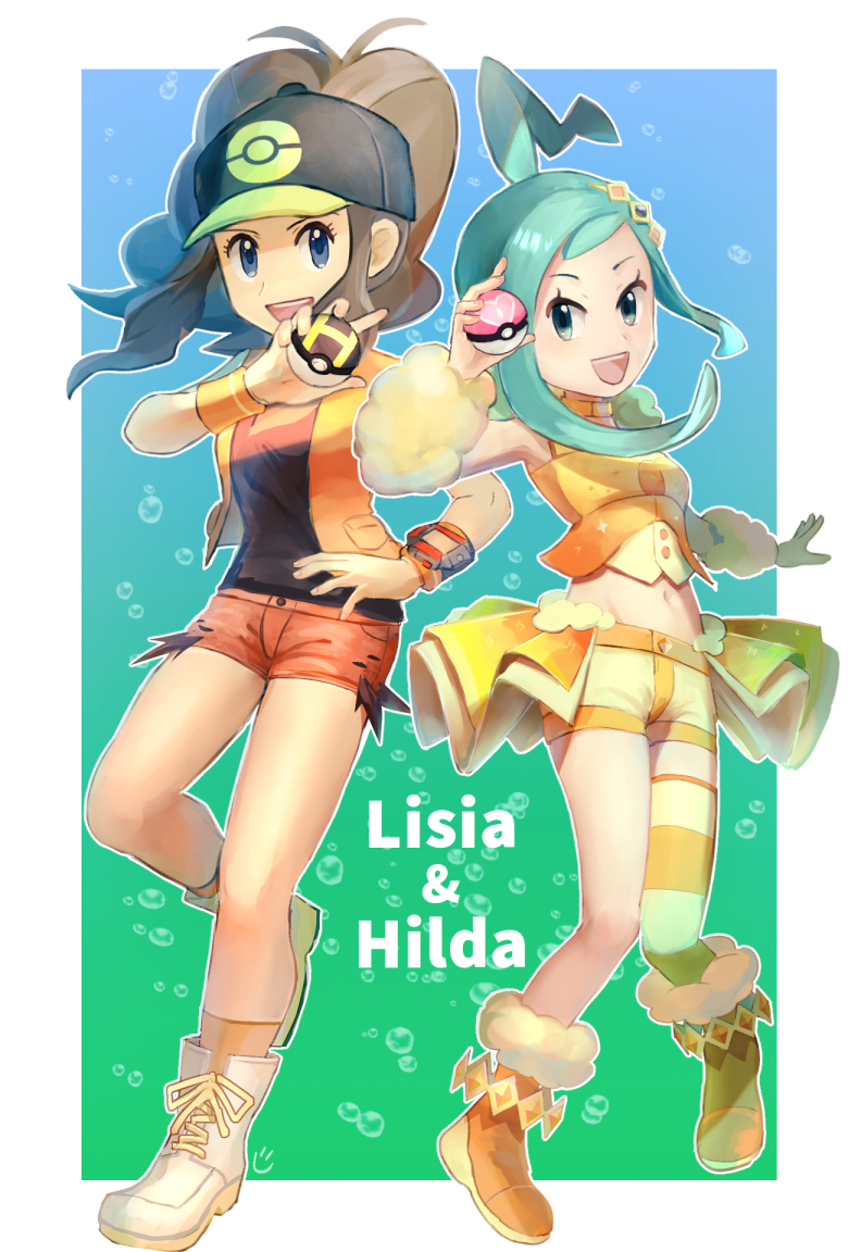 hilda and lisia (pokemon and 1 more) drawn by niji_(shihio)