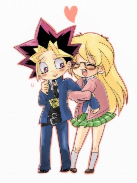 muto yugi and rebecca hopkins (yu-gi-oh! and 1 more) drawn by oomuro_(omuraisu)