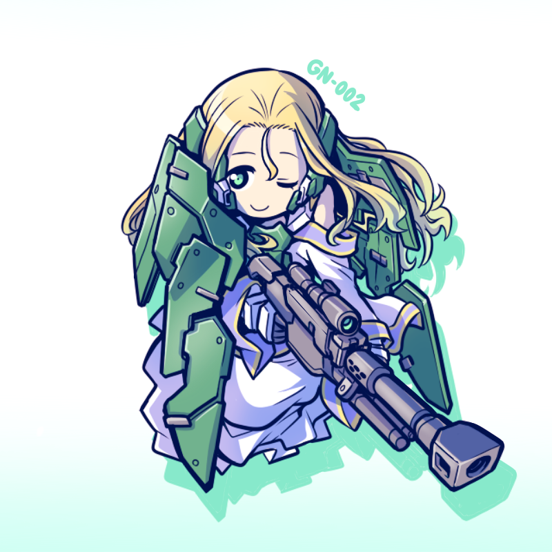 meimei and gundam dynames (gundam and 2 more) drawn by kato_takuji