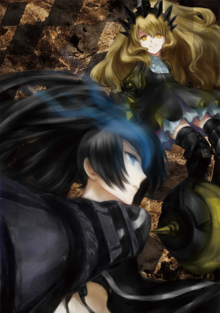 black rock shooter and chariot (black rock shooter) drawn by mochaaoi