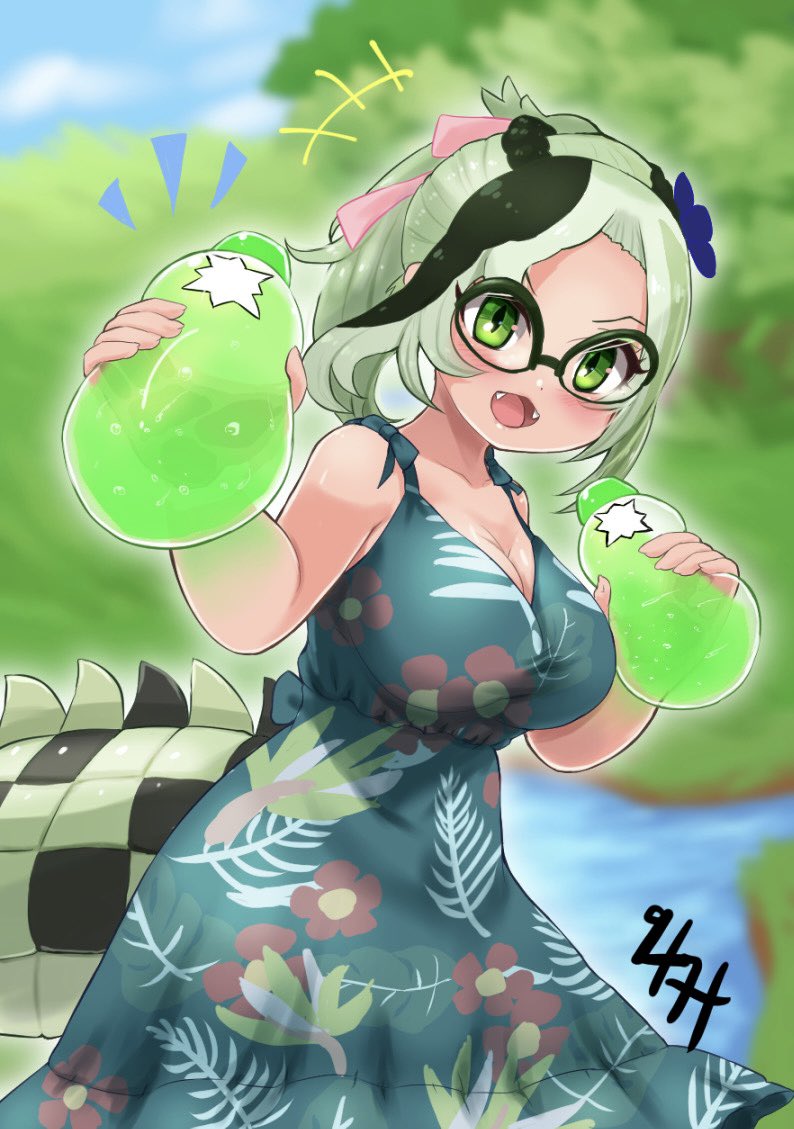 saltwater crocodile (kemono friends and 1 more) drawn by tame_(sld8zoczefz9aau)