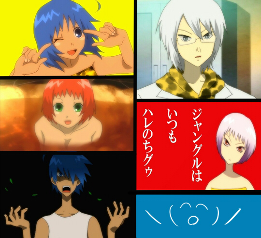 itoshiki nozomu, tsunetsuki matoi, fujiyoshi harumi, mitama mayo, guu, and 3 more (sayonara zetsubou sensei and 1 more) drawn by ai_(pixiv37715)