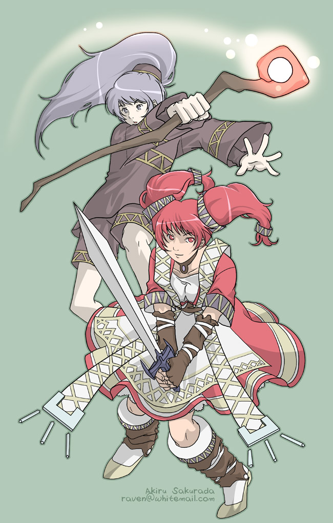 sizz flair and maria kates (arcturus) drawn by macciatto_(aciel02)