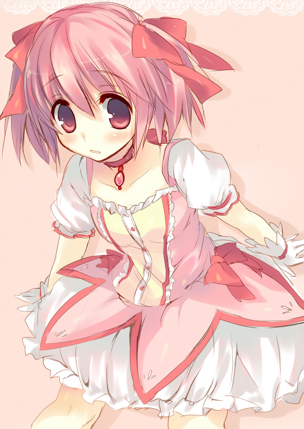 kaname madoka (mahou shoujo madoka magica) drawn by kinoko_(hkn)
