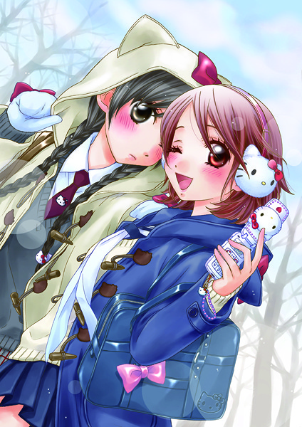 hello kitty and momo (sanrio and 2 more) drawn by morinaga_milk