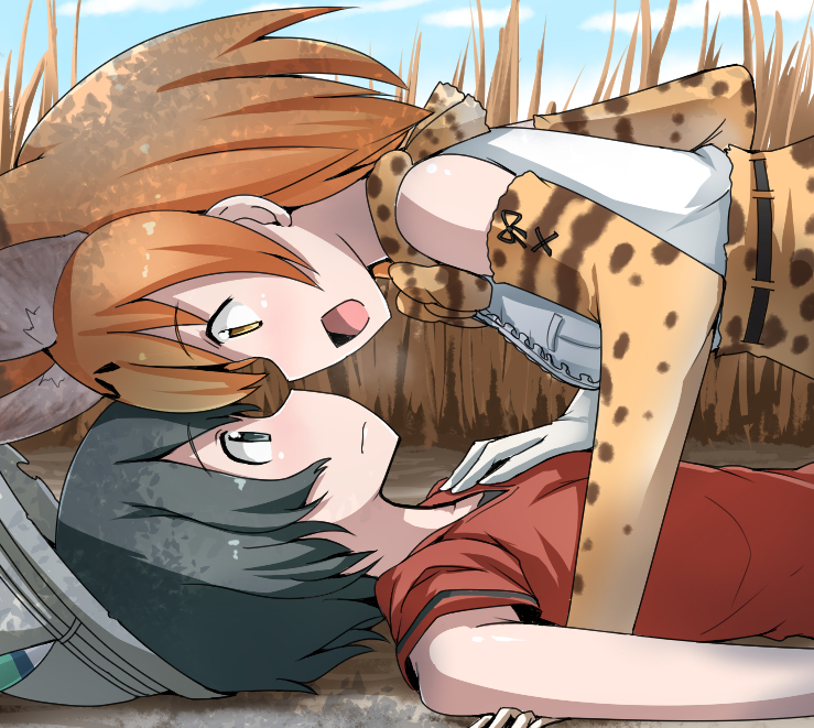 serval and kaban (kemono friends) drawn by terada_ochiko