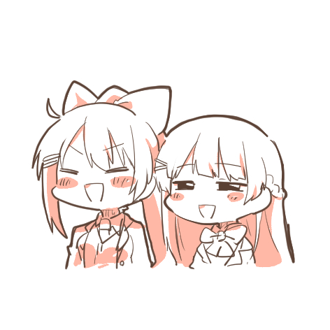 tsukino mito and higuchi kaede (nijisanji) drawn by rebecca_(keinelove)