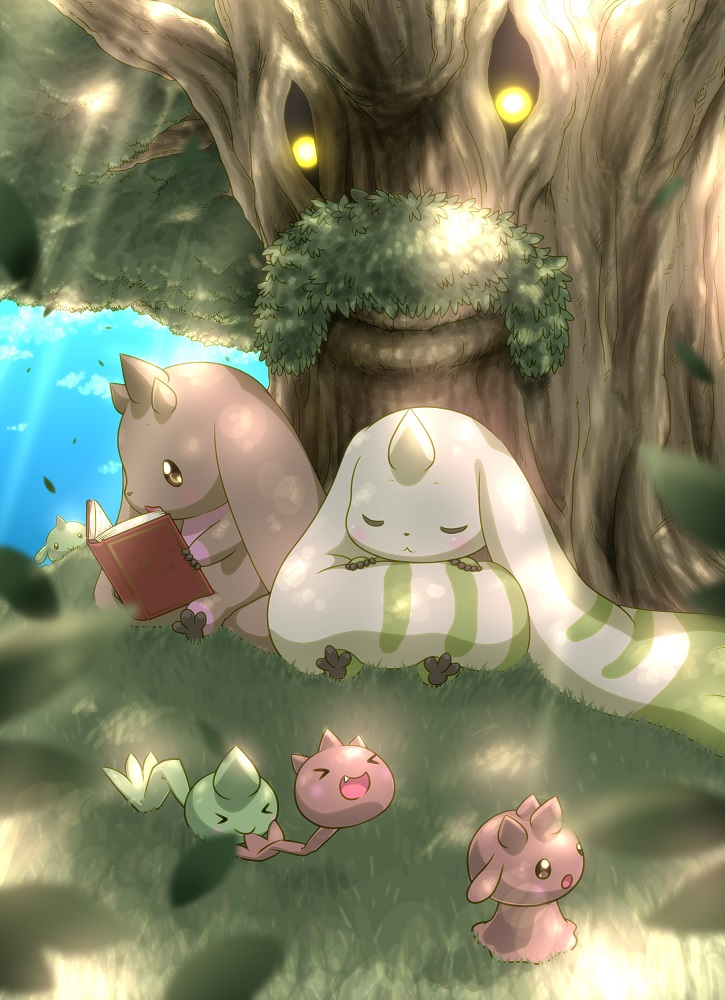terriermon, lopmon, chocomon, gummymon, jyureimon, and 2 more (digimon) drawn by tako_kagerou