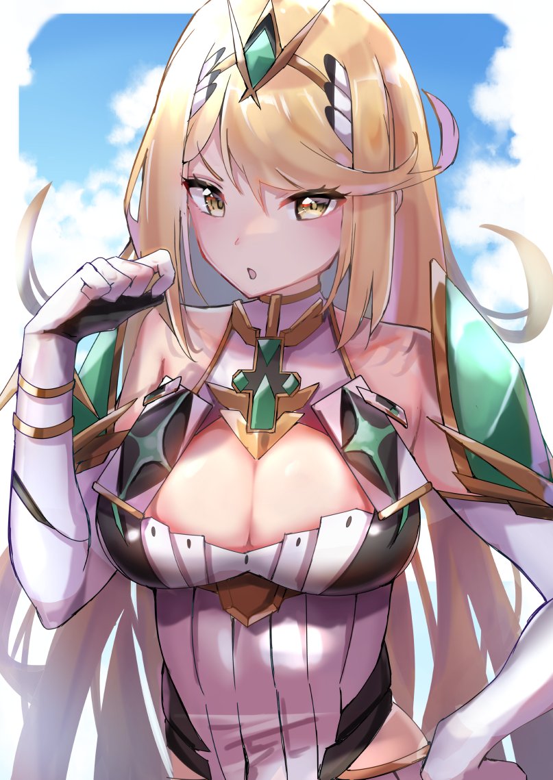 mythra (xenoblade chronicles and 1 more) drawn by racket_ti1