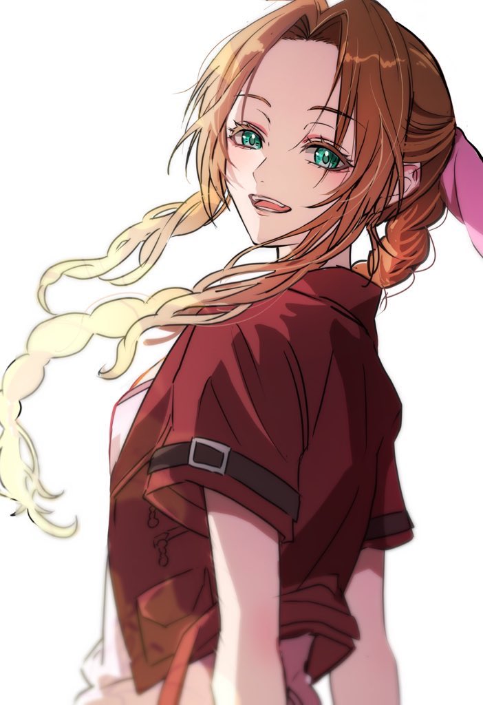 aerith gainsborough (final fantasy and 2 more) drawn by 26caaan
