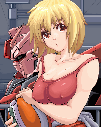 cagalli yula athha and strike rouge (gundam and 1 more) drawn by kannagi_kaname
