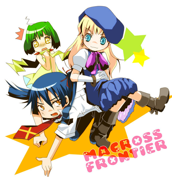sheryl nome, ranka lee, and saotome alto (macross and 1 more) drawn by yube