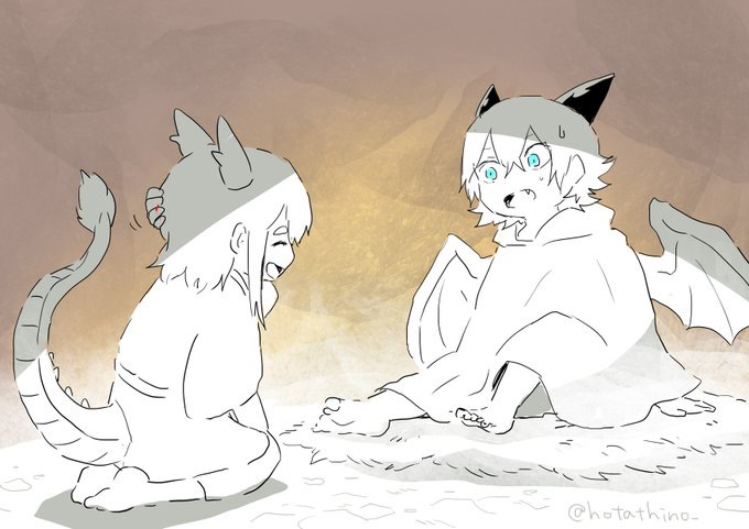 touyouryuu-san and seiyouryuu-san (original) drawn by hotathino