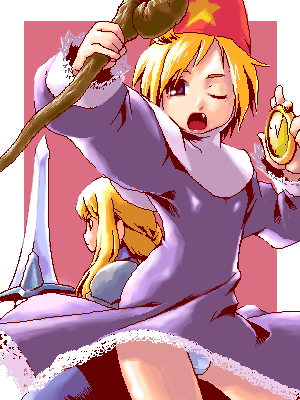 agrias oaks, ramza beoulve, and time mage (final fantasy and 1 more) drawn by mikuni_aoi