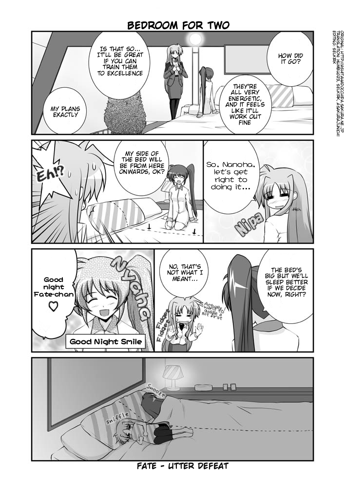 fate testarossa, takamachi nanoha, and direct descendant doki (lyrical nanoha and 1 more) drawn by mikage_takashi