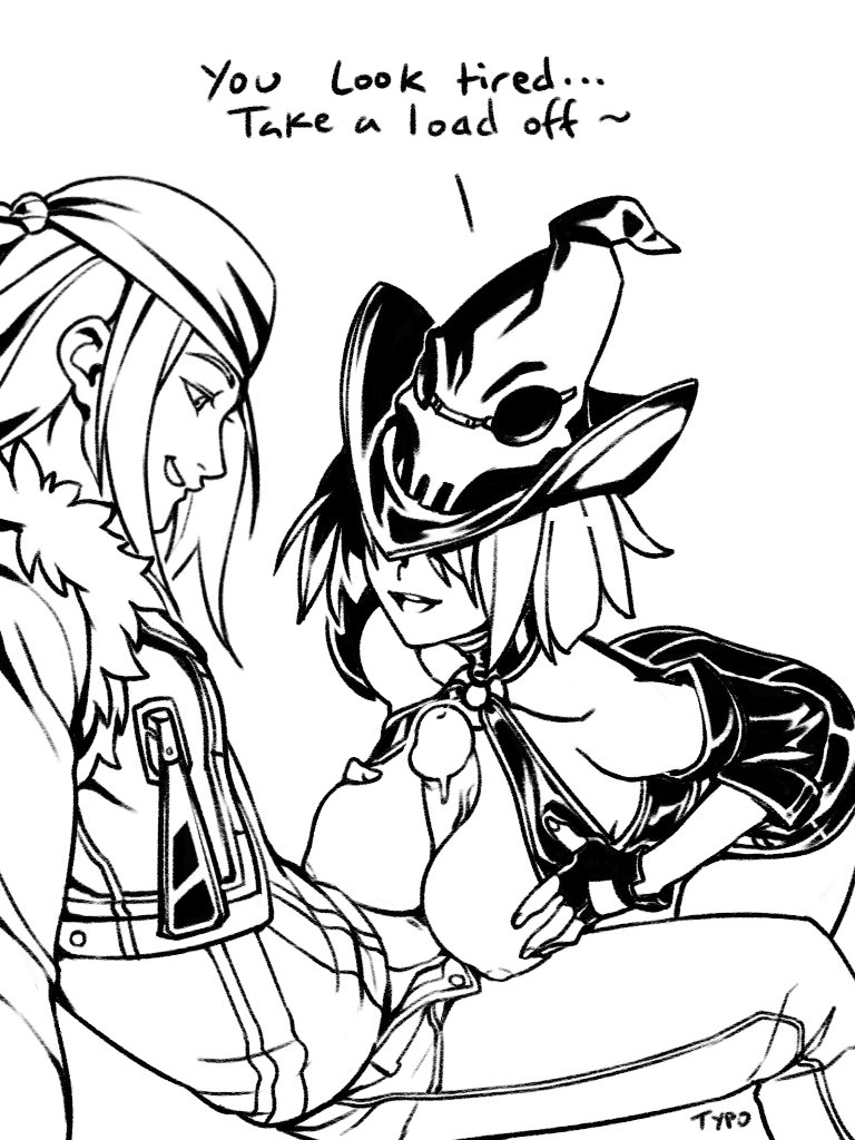 i-no and axl low (guilty gear) drawn by optionaltypo