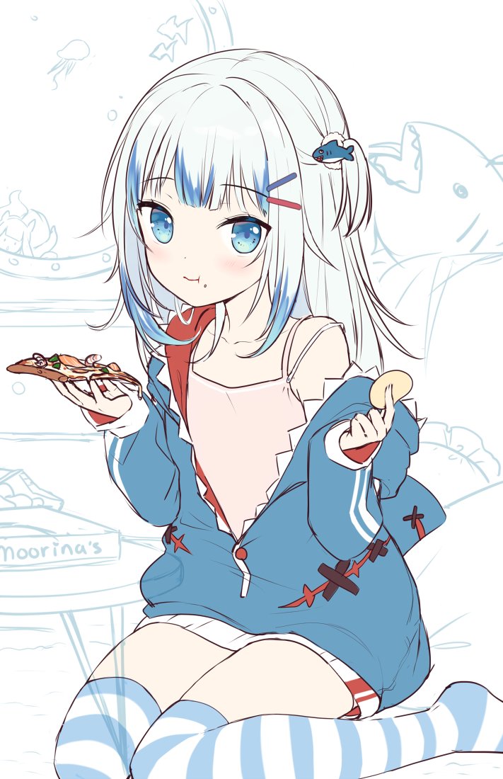 gawr gura and ninomae ina'nis (hololive and 1 more) drawn by moorina