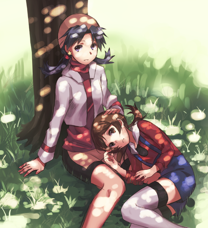 lyra and kris (pokemon and 2 more) drawn by weee_(raemz)