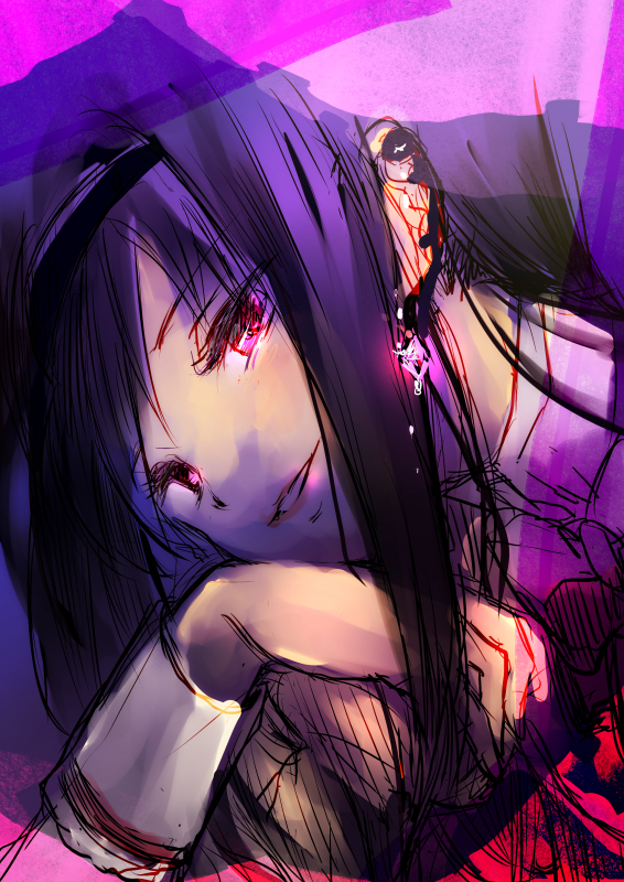 akemi homura (mahou shoujo madoka magica and 1 more) drawn by oka_(umanihiki)