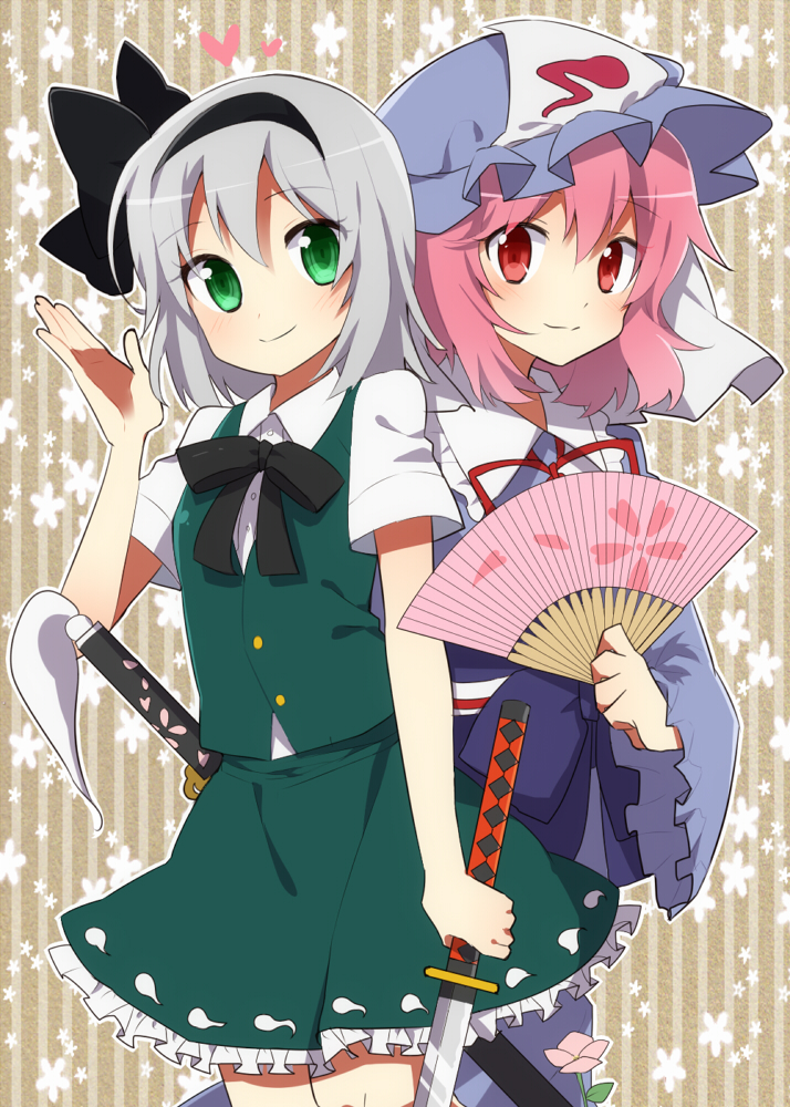 konpaku youmu and saigyouji yuyuko (touhou) drawn by ichimonme_(ichi)