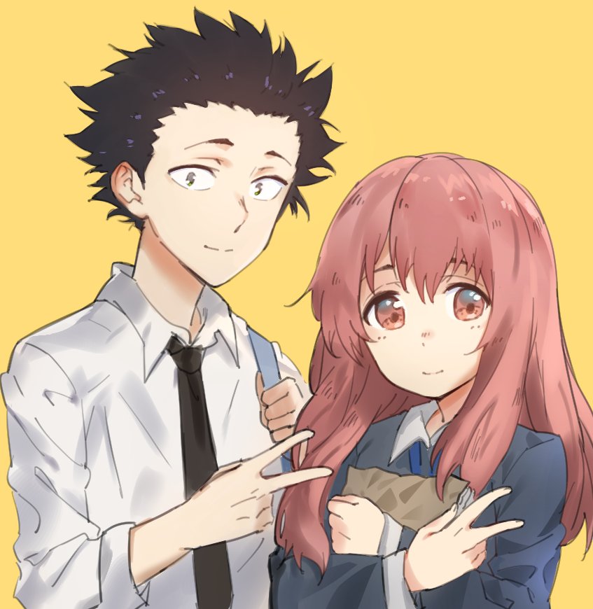 nishimiya shouko and ishida shouya (koe no katachi) drawn by sendo_(sendrawz)