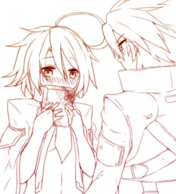 ragna the bloodedge and lambda-11 (blazblue) drawn by yuya_(oshidori)