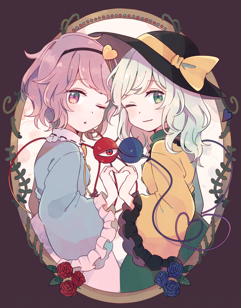 komeiji koishi and komeiji satori (touhou) drawn by mozukuzu_(manukedori)
