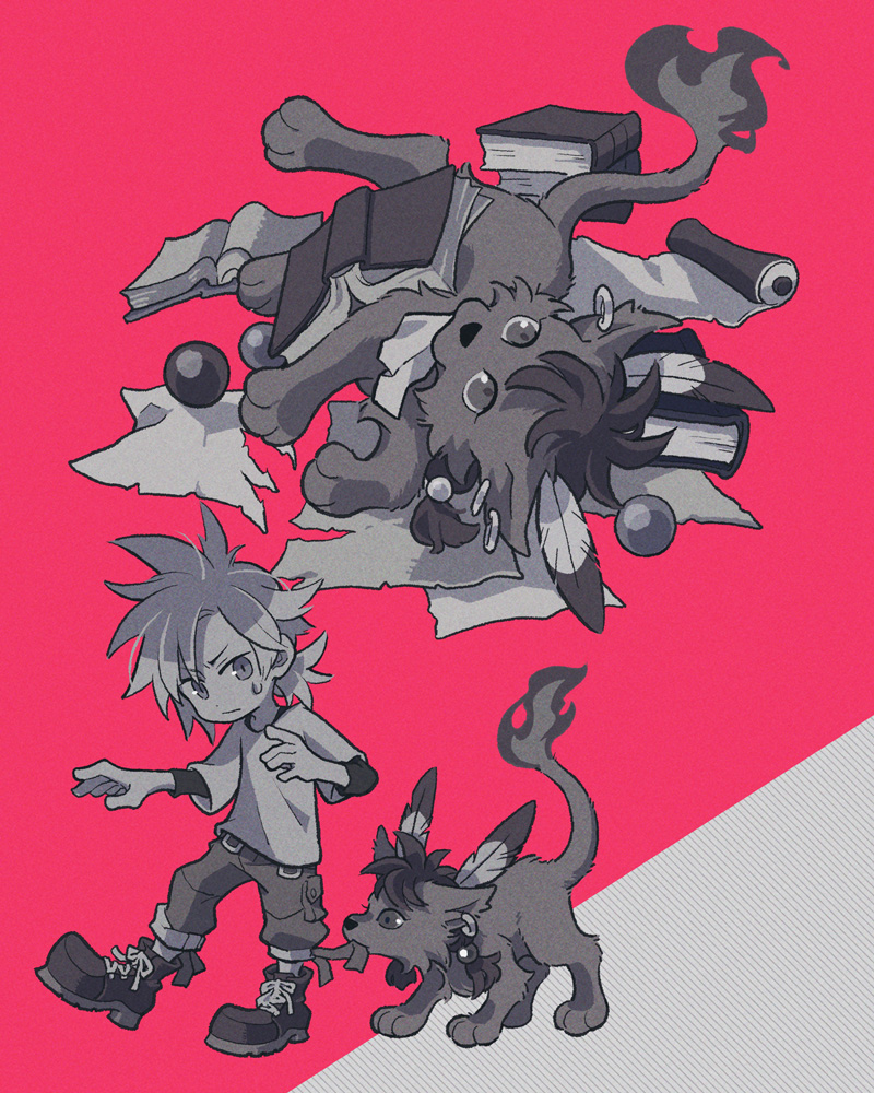 cloud strife and red xiii (final fantasy and 3 more) drawn by coffinsmokes