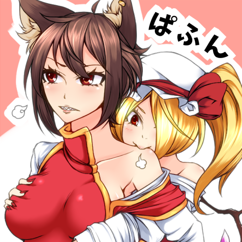 flandre scarlet and chen (touhou) drawn by enami_hakase