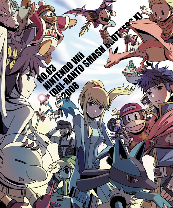 link, samus aran, sonic the hedgehog, charizard, lucario, and 15 more (pokemon and 16 more) drawn by tomone