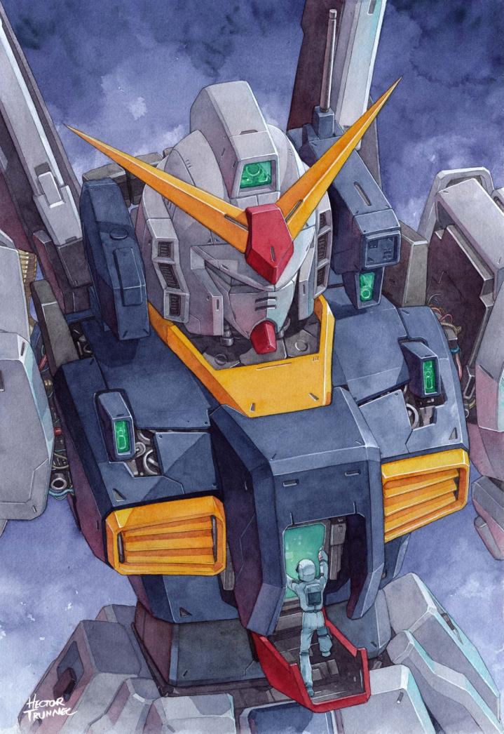 kamille bidan and gundam mk ii (gundam and 1 more) drawn by hector_trunnec